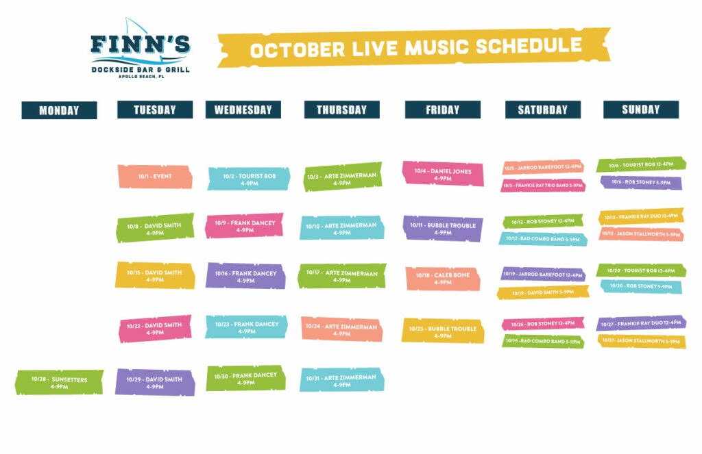 Finn's Live Music October 2024