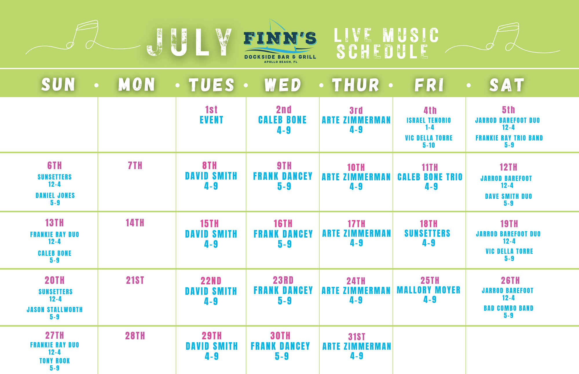 Finn's live band schedule (10)