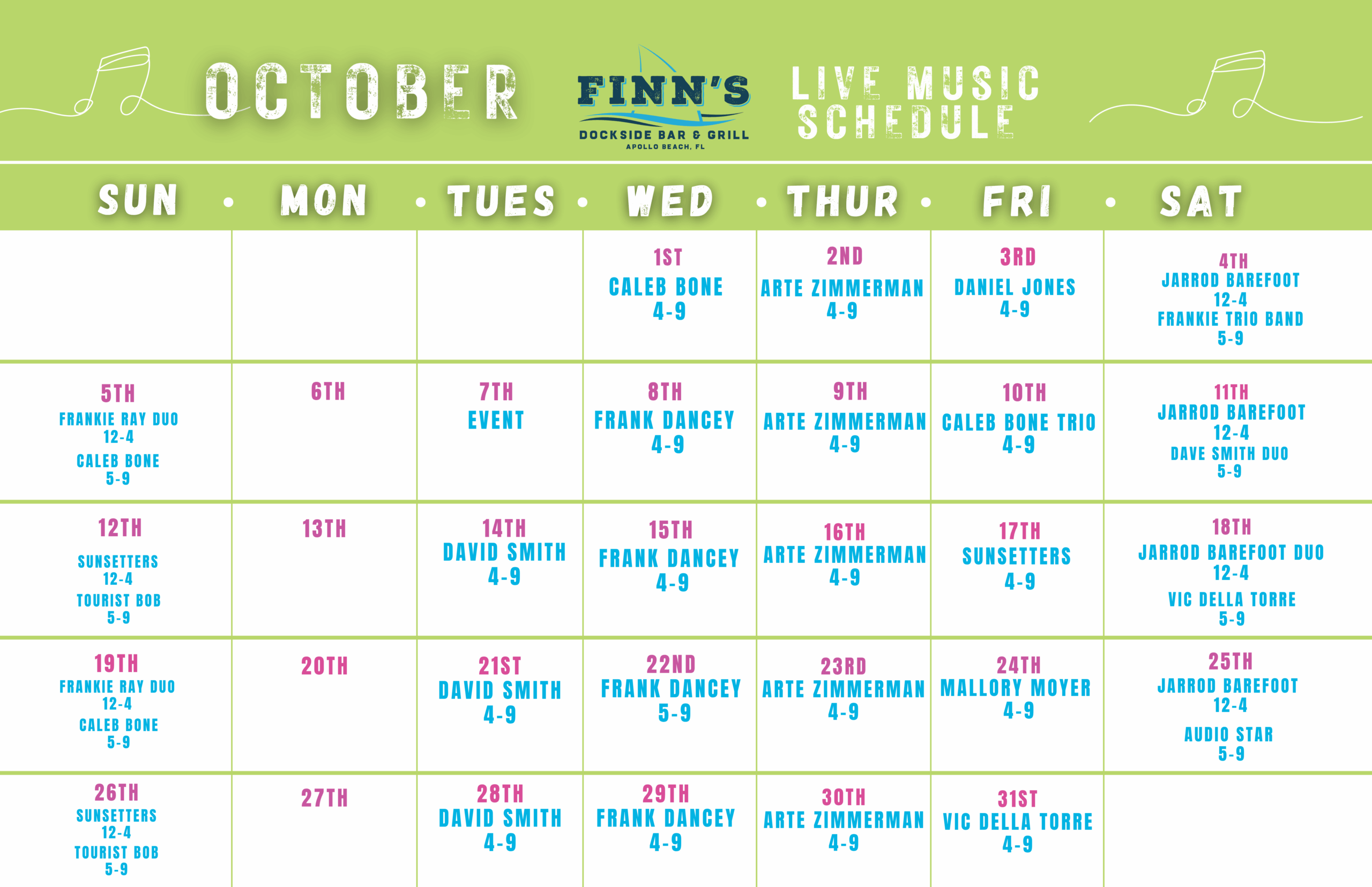 Finn's live band schedule (12)