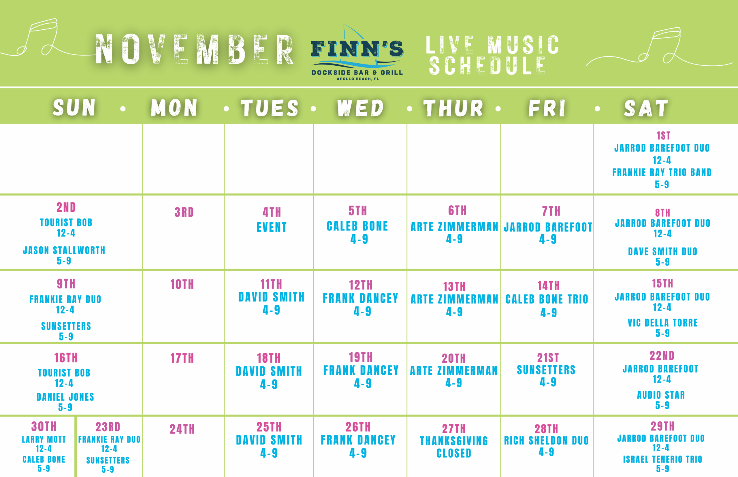 Finn's live band schedule (3)