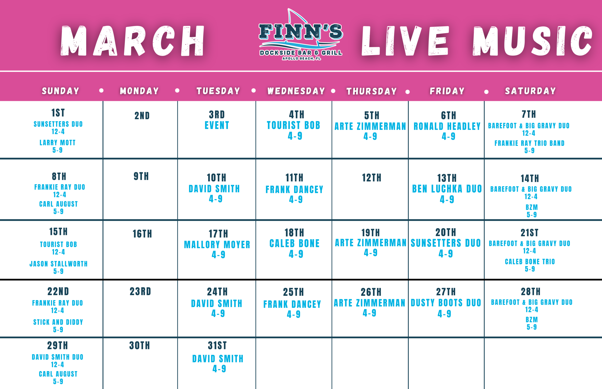 Finn's live band schedule (7)